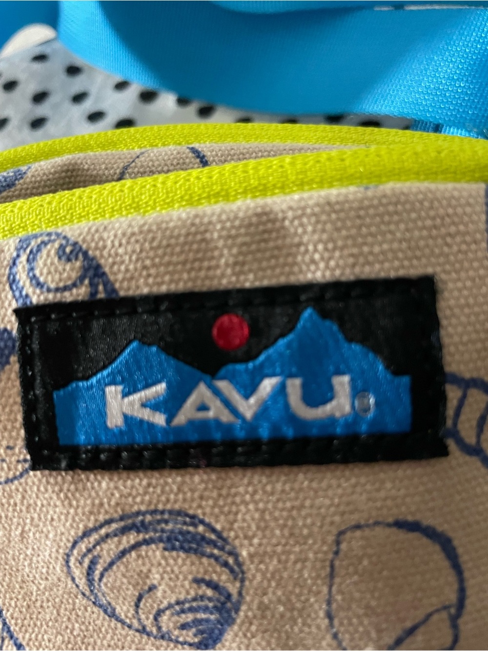 Kavu Mini Bag in Bright Blue, Neon Yellow & Red Accent